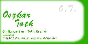 oszkar toth business card